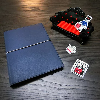 2016【FASHION OF SIMPLICITY】32K簡約風尚皮革線圈日誌藍黑