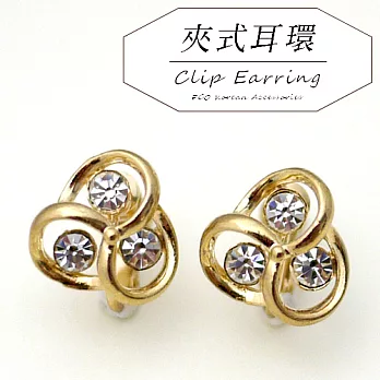 【安珂ECO正韓飾品】三角形水鑽夾式耳環