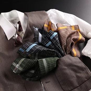 taoru 日本毛巾 紳士手帕_型男日誌 47*47cm 咖啡橘