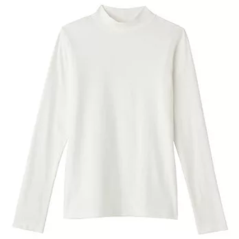 [MUJI無印良品]女有機棉混彈性短領衫XL白色