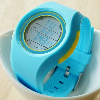 FUCDA 9049 跳跳糖玩色造型輕量電子錶天空藍
