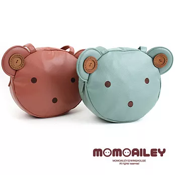 Momoailey【韓國進口】Momo Face Shoulder Bag 小熊背包【MA0103】藍色