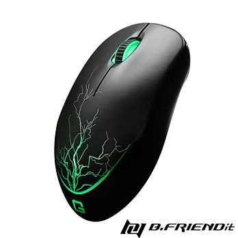 B.Friend IGM1 G-Mouse 遊戲發光有線滑鼠 (閃電設計款)-黑