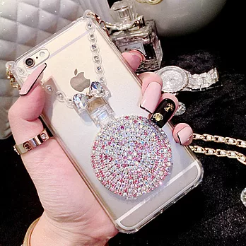 Aztec 水鑽 iPhone6/6s 4.7吋 矽膠軟手機殼-粉