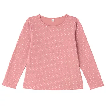 [MUJI無印良品]兒童有機棉每日兒童服長袖T恤110粉紅紋樣