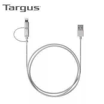 Targus 鋁製系列 Lightning 2in1 充電傳輸線月光白(ACC99505AP)月光白