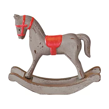 Horse warm grey w/red 木製飾品