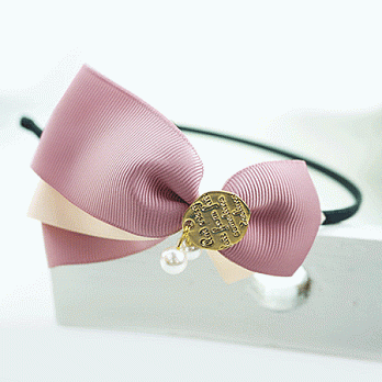 【PinkyPinky Boutique】氣質撞色蝴蝶結髮箍(粉紅色)