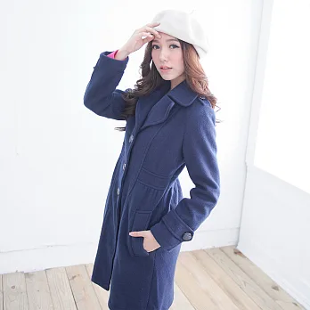 【模兒空間AMOR SPACE】N1275復刻典藏頂級小羊毛大衣(共2色)XL藍