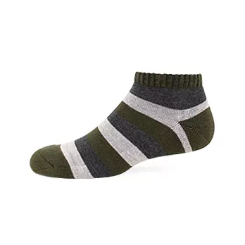 【 PuloG 】條紋氣墊裸襪-L-綠灰