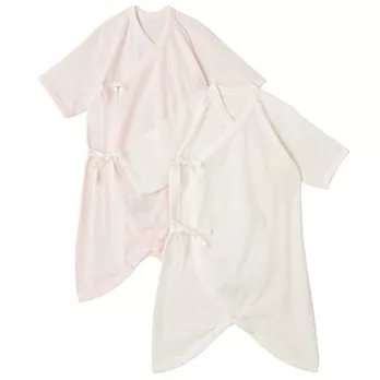 [MUJI無印良品]新生兒有機棉針織蝴蝶裝/2入粉紅