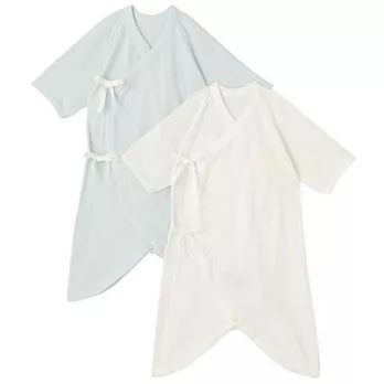 [MUJI無印良品]新生兒有機棉針織蝴蝶裝/2入藍色
