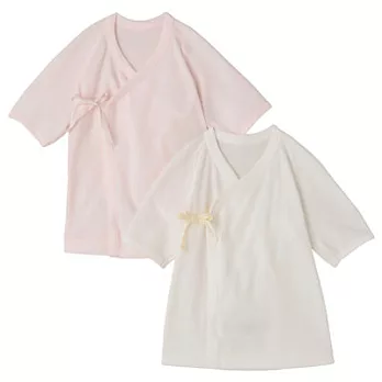 [MUJI無印良品]新生兒有機棉針織短版肚衣/2入粉紅