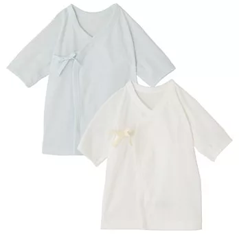 [MUJI無印良品]新生兒有機棉針織短版肚衣/2入藍色