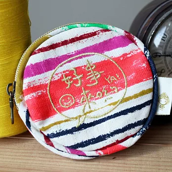 la yoo來喲│好事來喲/錢來喲零錢包/花樣內裡/台灣帆布/牛仔布七彩錢來喲