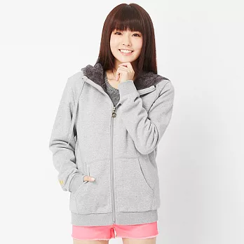 TOP GIRL-棉料連帽外套M灰