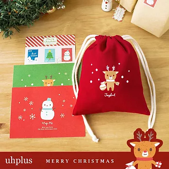 uhplus Xmas 聖誕暖心組 – 麋鹿 (禮物袋+聖誕卡+貼紙)