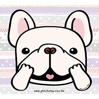 鬼畫福 法鬥造型大貼紙(可防水)-鮮奶油