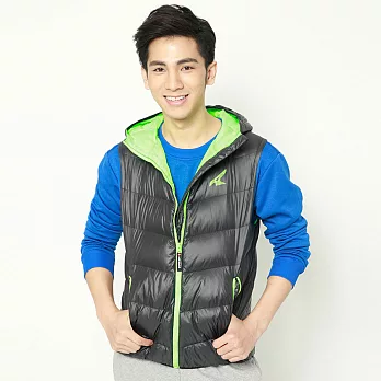 AIRWALK-拼色連帽羽絨背心M黑