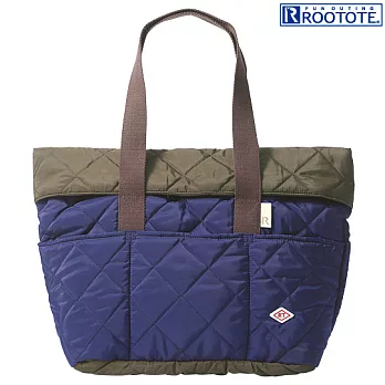 ROOTOTE 三色菱格紋織帶側背包-深藍 (271903)深藍