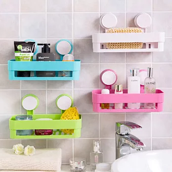 多用雙吸盤鏤空置物架玫紅