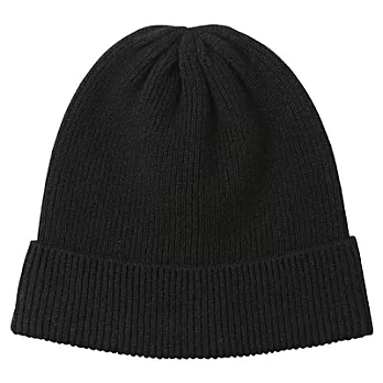 [MUJI無印良品]羊毛螺紋針織帽黑色