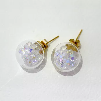 【安珂ECO正韓飾品】純淨透明質感鑽結晶大力丸小燈泡 耳環