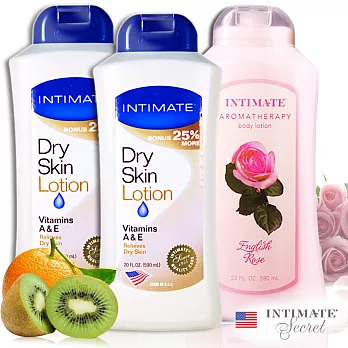 美國Intimate保濕潤膚乳液590ml 三入(保濕2+玫瑰1)