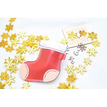 Leatherism DIY聖誕襪零錢包 材料包RD玫瑰紅