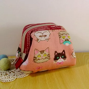 手縫ok!-笑臉貓支架口金包(拼布材料包)