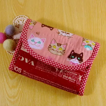 手縫ok!-笑臉貓短夾(拼布材料包)