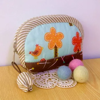 手縫ok!-棉花糖森林掌心零錢包(拼布材料包)
