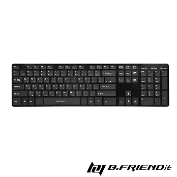 B.Friend RF-1430K 2.4G無線鍵盤黑