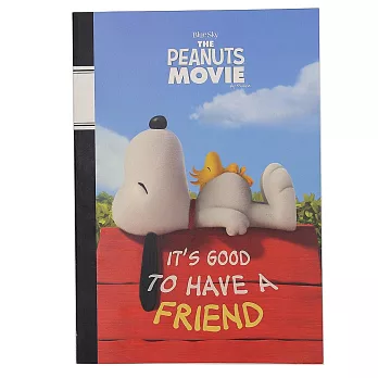 《sun-star》SNOOPY-史努比 The Peanuts Movie系列B5膠裝筆記本(悠閒屋頂)