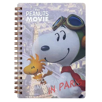 《sun-star》SNOOPY-史努比 The Peanuts Movie系列B6線圈筆記本(飛行巴黎)
