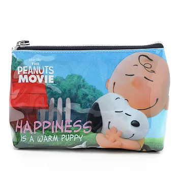 《sun-star》SNOOPY-史努比 The Peanuts Movie系列大容量皮革筆袋(幸福抱抱)