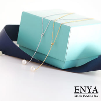 Enya★溫柔詮釋Y型珍珠項鍊銀色