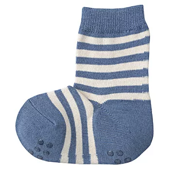 [MUJI無印良品]幼兒棉混橫紋直角短襪11~13cm煙燻藍橫紋