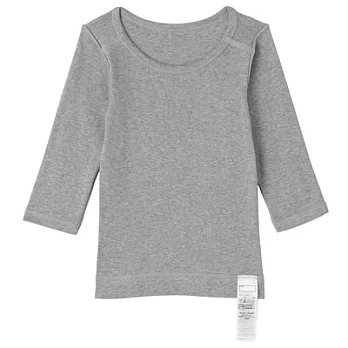 [MUJI無印良品]幼兒有機棉無撚線舒適保暖長袖衫80灰色