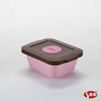 【Breere】會呼吸的保鮮盒方形160ml馬卡龍粉