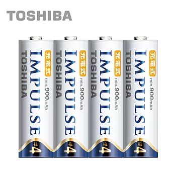 日本製TOSHIBA IMPULSE 高容量低自放電電池-高容量900mAh(4號4入)