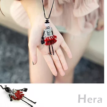 【Hera】赫拉 亮片娃娃水滴流蘇水鑽毛衣鏈/長項鏈(2色)黑色