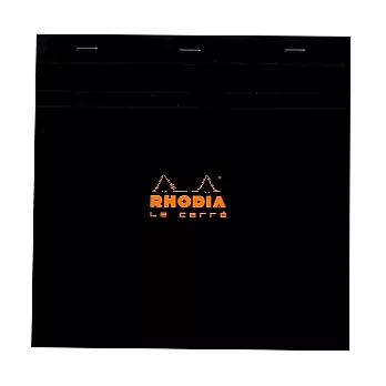 【Rhodia】Basics_N°210方形上翻裝訂筆記本(方眼/白內頁)(黑)(21x21cm)