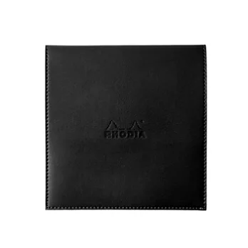 【Rhodia】Boutique_N°148方形皮套筆記本(方眼/白內頁)(黑)(14.8x14.8cm)