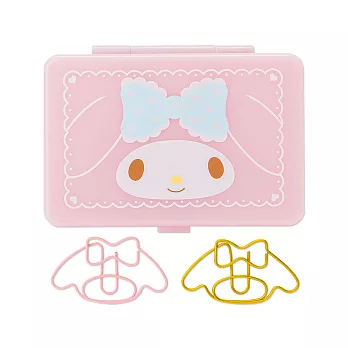 《Sanrio》美樂蒂大頭造型彩色迴紋針附收納盒