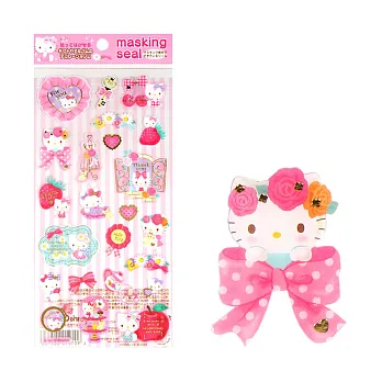《Sanrio》HELLO KITTY紙膠帶材質女孩風貼紙
