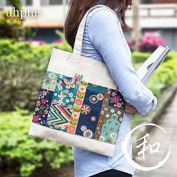 uhplus Twin Pocket 輕提袋 - 和の伝統紋花(綠)