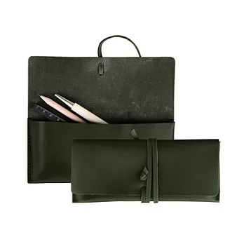 labrador 皮革筆袋 S(墨綠)