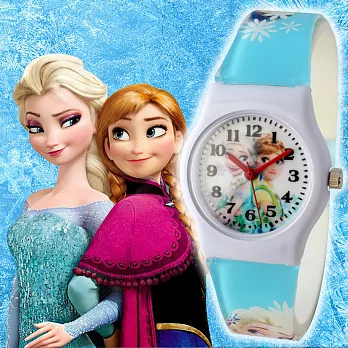 Frozen 第二代冰雪奇緣 艾莎和安娜卡通錶心電感應-藍色