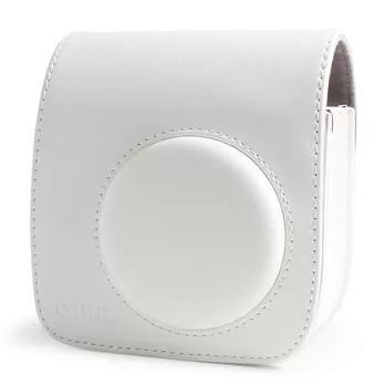 For FUJIFILM mini 25 拍立得專用皮質相機包(加蓋)-送原廠透明相本/白色